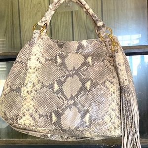 Gili genuine leather snakeskin handbag